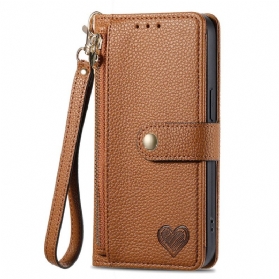 Lederhüllen Xiaomi 17 Pro Handyhülle Rfid-blockierendes Herzdesign