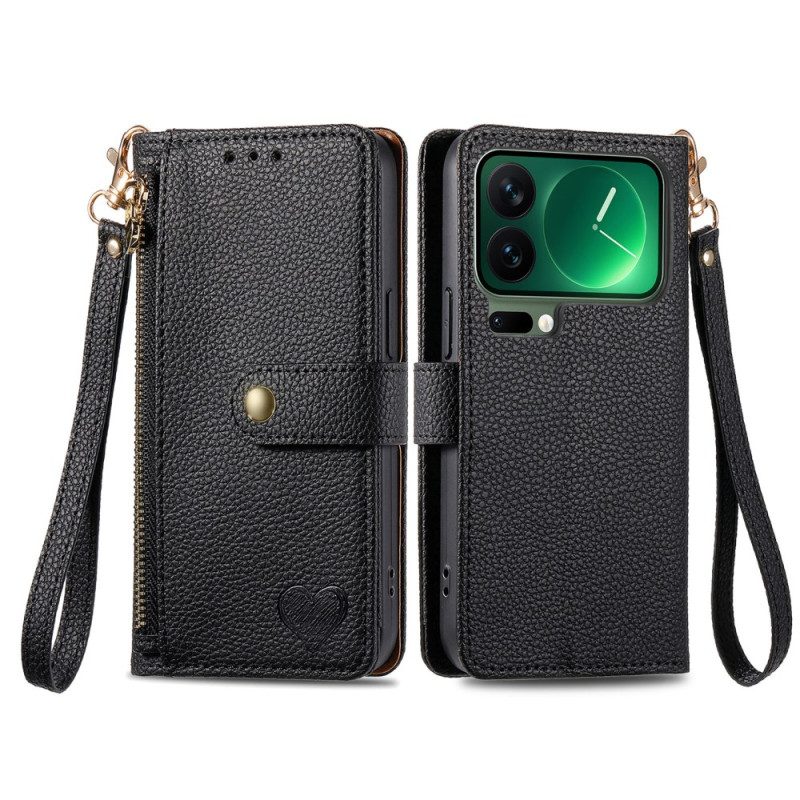 Lederhüllen Xiaomi 17 Pro Handyhülle Rfid-blockierendes Herzdesign