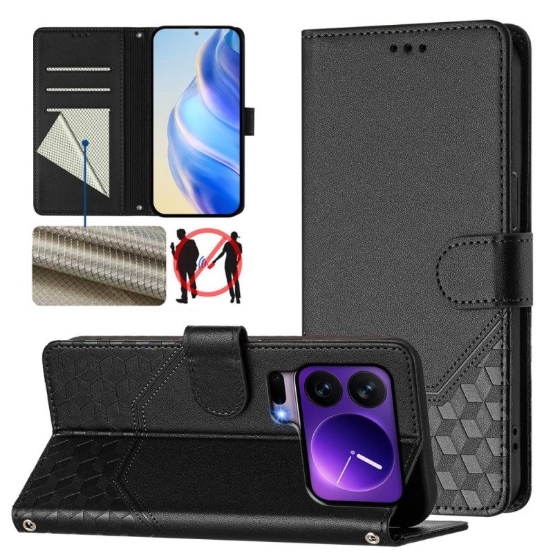 Lederhüllen Xiaomi 17 Pro Handyhülle Rfid-blockierung Und Wabenmuster