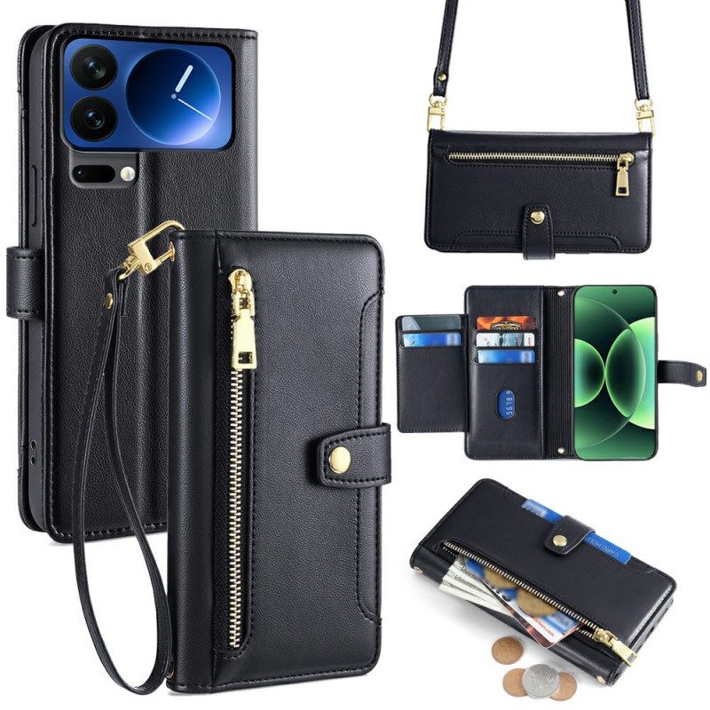 Lederhüllen Xiaomi 17 Pro Reißverschlusstasche Und Riemen