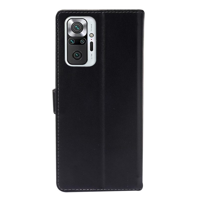 Flip Case Für Xiaomi Redmi Note 10 Pro Glänzende Und Freiliegende Nähte