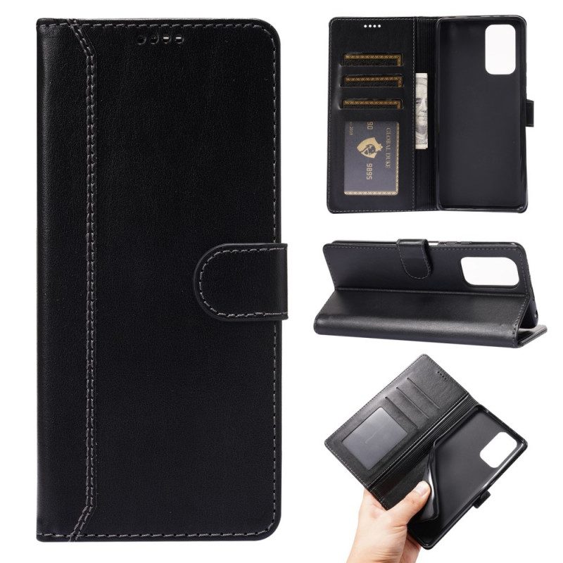 Flip Case Für Xiaomi Redmi Note 10 Pro Glänzende Und Freiliegende Nähte