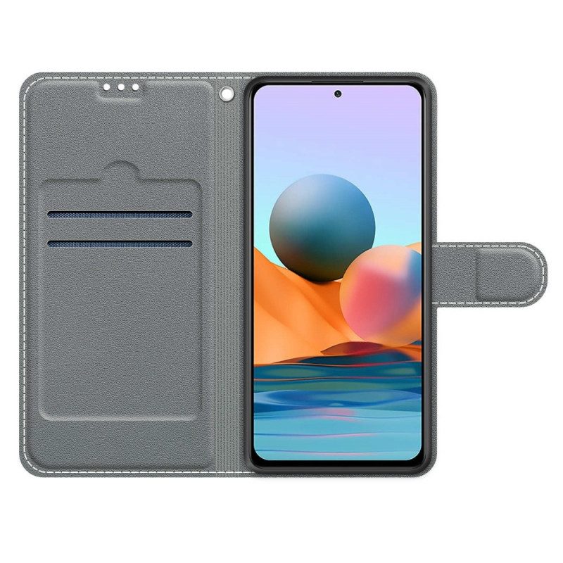 Flip Case Für Xiaomi Redmi Note 10 Pro Marmor Mit Lanyard