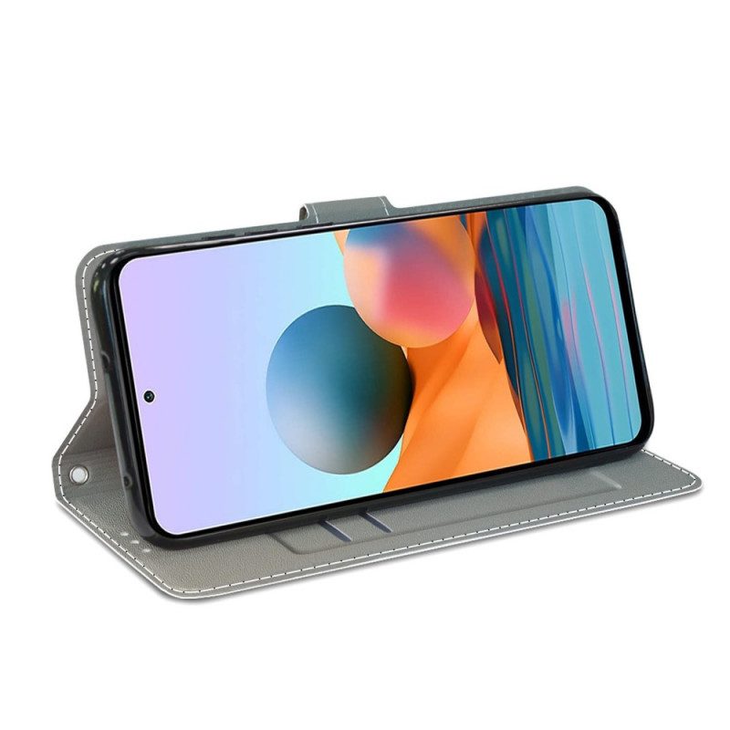 Flip Case Für Xiaomi Redmi Note 10 Pro Marmor Mit Lanyard