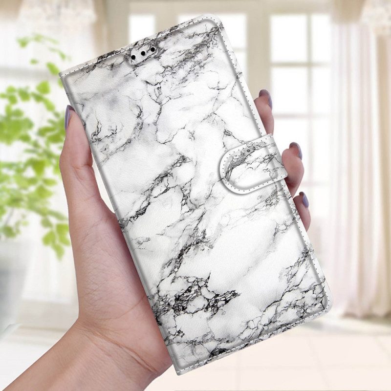 Flip Case Für Xiaomi Redmi Note 10 Pro Marmor Mit Lanyard