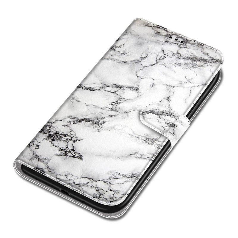 Flip Case Für Xiaomi Redmi Note 10 Pro Marmor Mit Lanyard