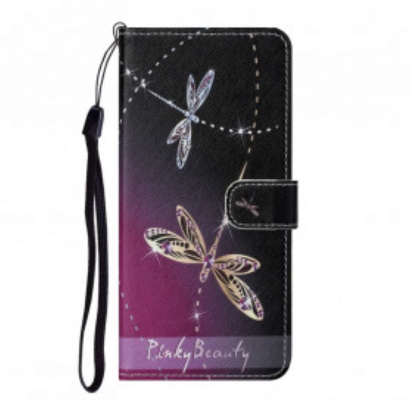 Flip Case Für Xiaomi Redmi Note 10 Pro Mit Kordel Riemchenlibellen