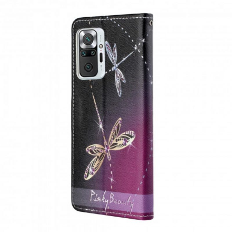Flip Case Für Xiaomi Redmi Note 10 Pro Mit Kordel Riemchenlibellen