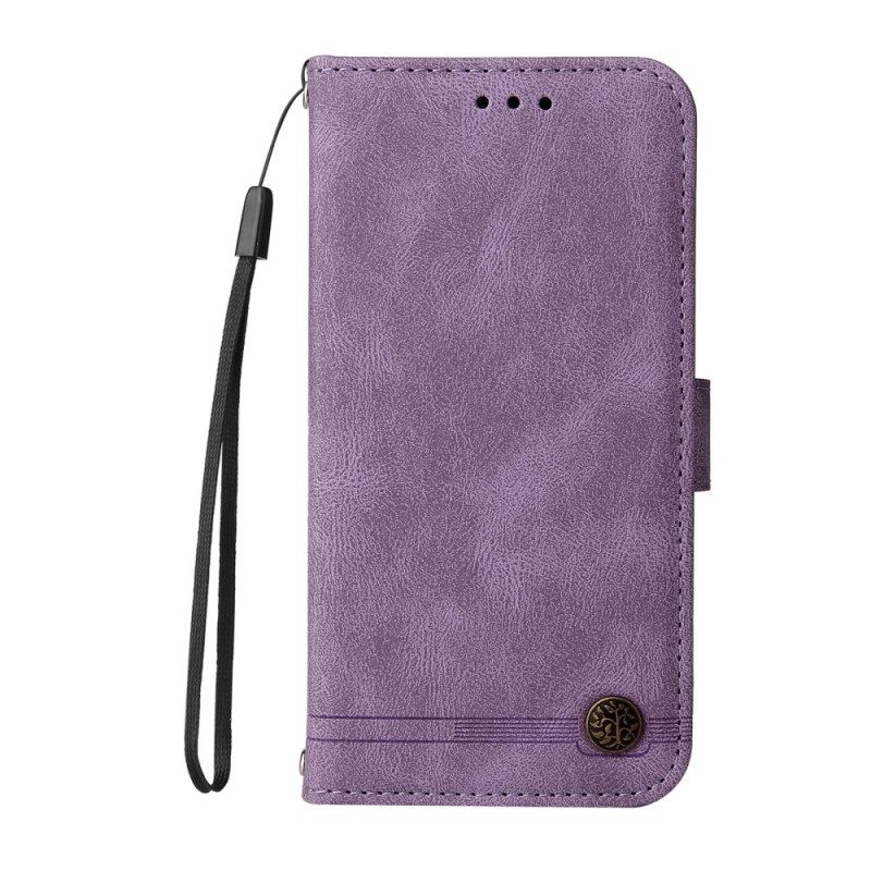 Flip Case Für Xiaomi Redmi Note 10 Pro Nieten Und Riemen Aus Kunstleder