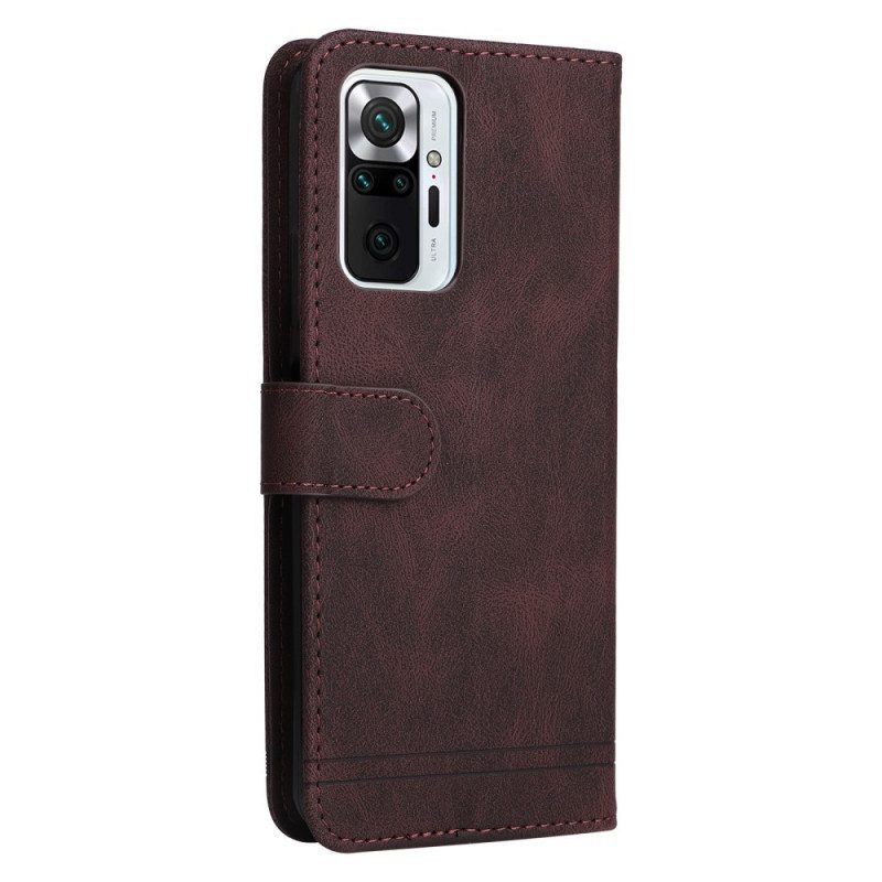 Flip Case Für Xiaomi Redmi Note 10 Pro Nieten Und Riemen Aus Kunstleder