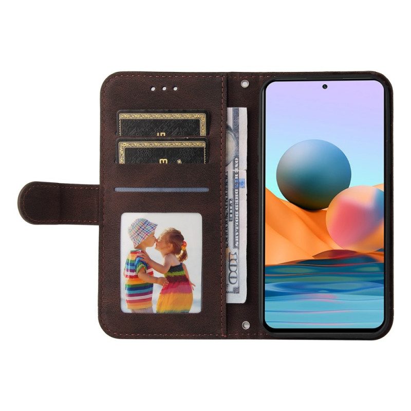 Flip Case Für Xiaomi Redmi Note 10 Pro Nieten Und Riemen Aus Kunstleder
