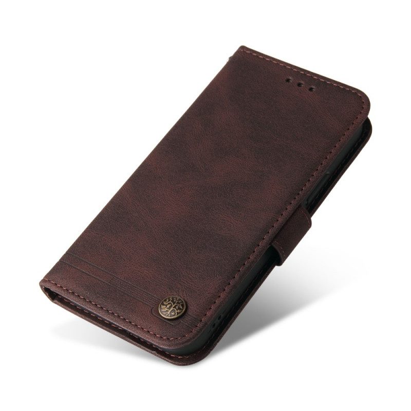 Flip Case Für Xiaomi Redmi Note 10 Pro Nieten Und Riemen Aus Kunstleder
