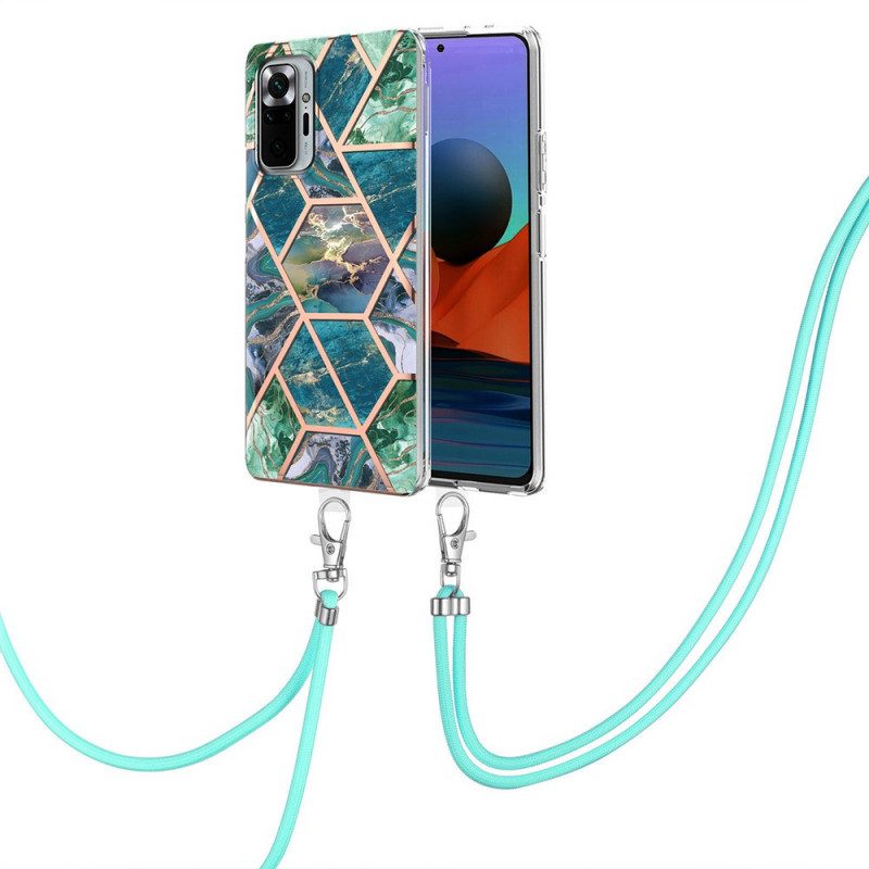Handyhülle Für Xiaomi Redmi Note 10 Pro Mit Kordel Premium-marmorschnur