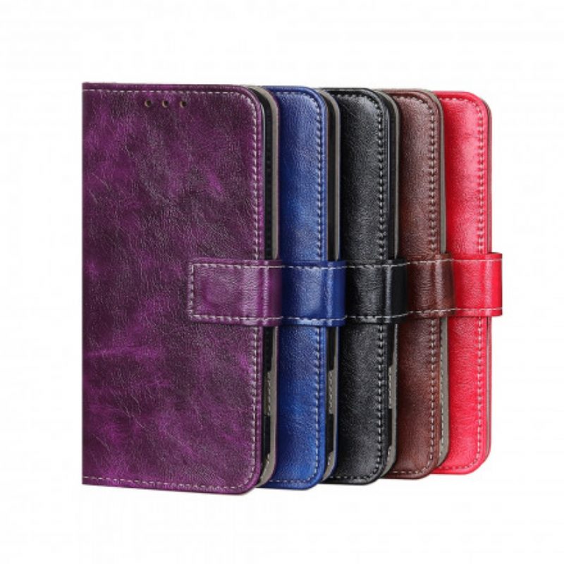 Flip Case Für Xiaomi Mi 11 Pro Glänzende Und Freiliegende Nähte
