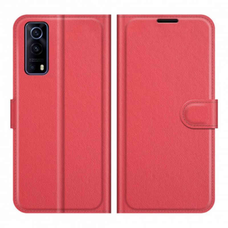Lederhüllen Für Vivo Y72 5G Klassisches Lychee-kunstleder