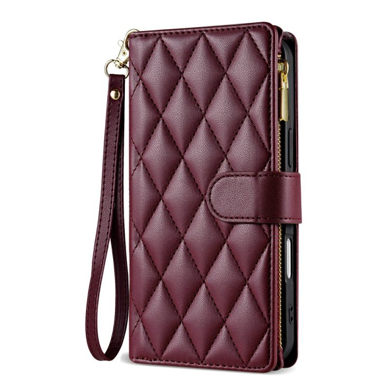 Lederhüllen iPhone Air Handyhülle Gesteppt Mit Lanyard Und Schulterriemen