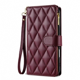 Lederhüllen iPhone Air Handyhülle Gesteppt Mit Lanyard Und Schulterriemen