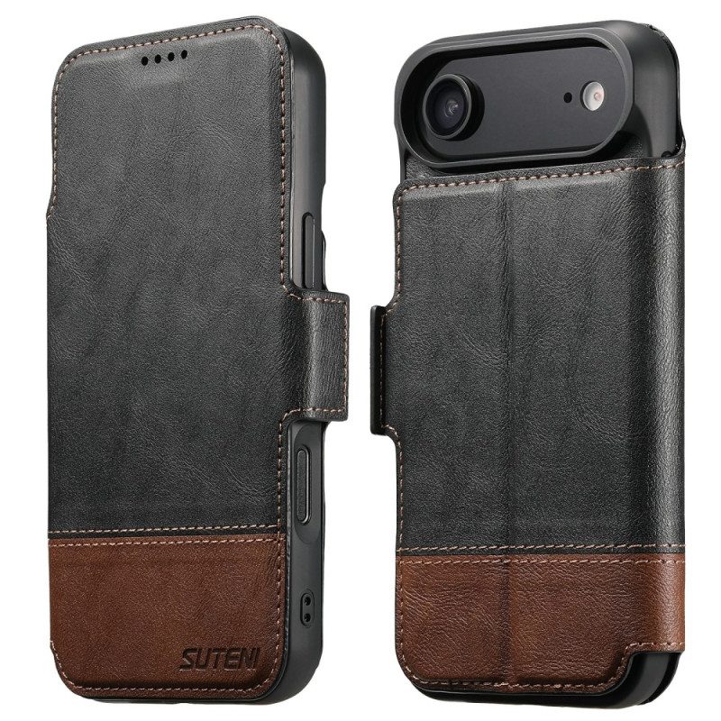 Lederhüllen iPhone Air Magsafe Zweifarbige Abnehmbare Hülle Von Suteni