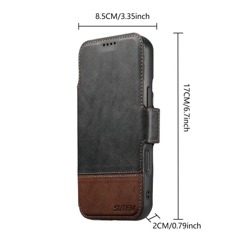 Lederhüllen iPhone Air Magsafe Zweifarbige Abnehmbare Hülle Von Suteni