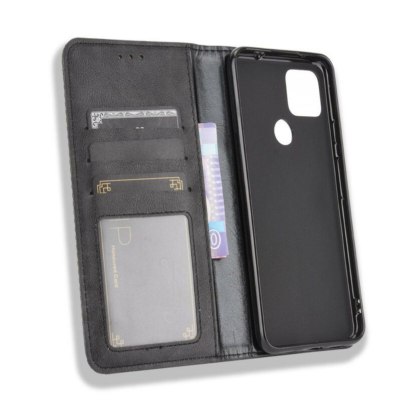 Schutzhülle Für Google Pixel 4A 5G Flip Case 5g Stilisierter Vintage-ledereffekt