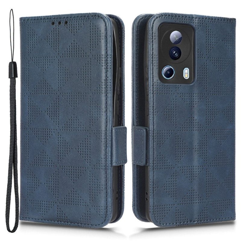Lederhüllen Für Xiaomi 13 Lite Dreiecke Mit Lanyard
