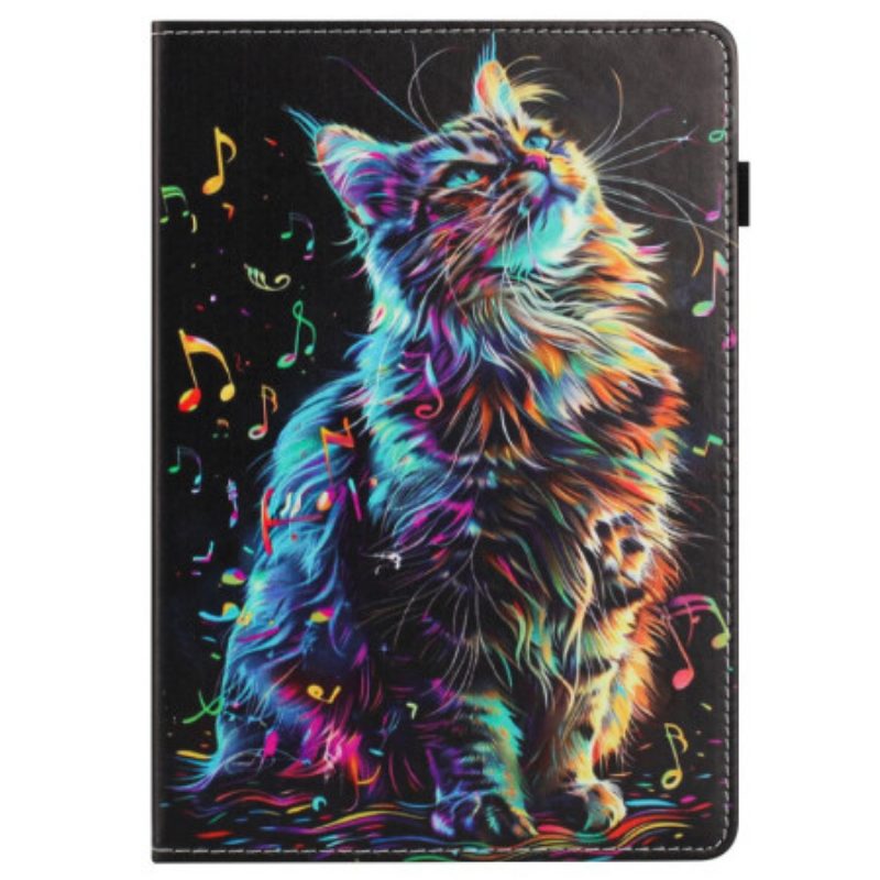 Case Für Samsung Galaxy Tab S10 Fe Musikkatze