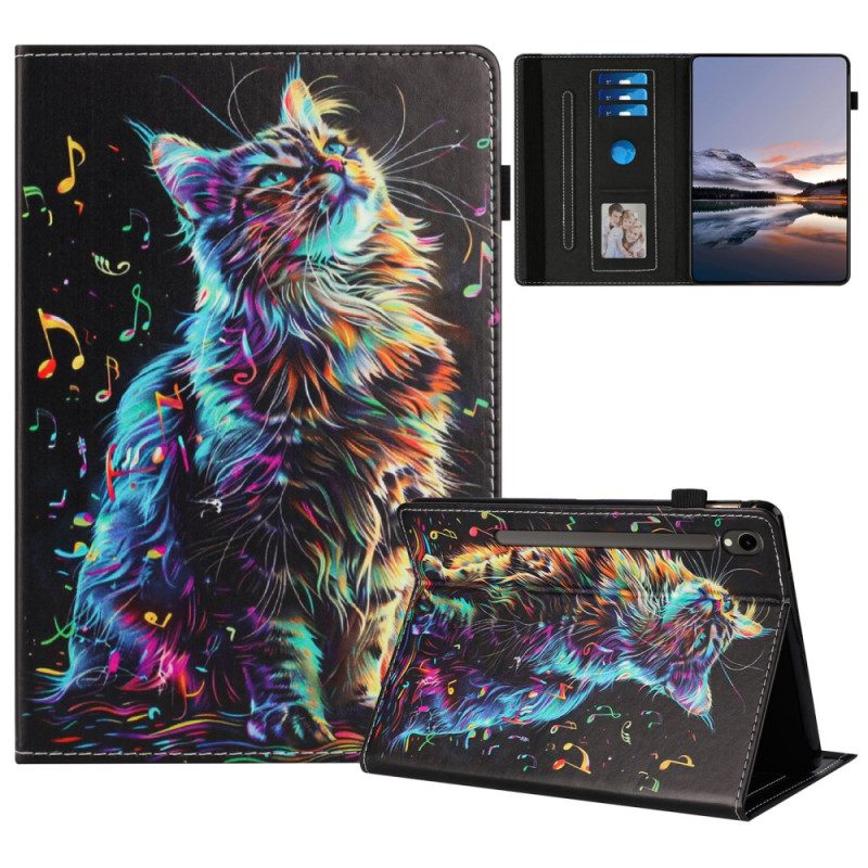 Case Für Samsung Galaxy Tab S10 Fe Musikkatze