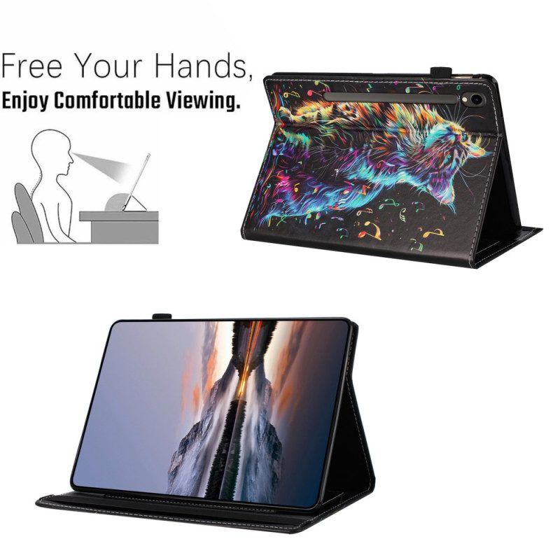 Case Für Samsung Galaxy Tab S10 Fe Musikkatze