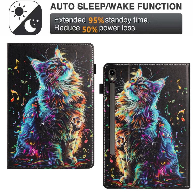 Case Für Samsung Galaxy Tab S10 Fe Musikkatze