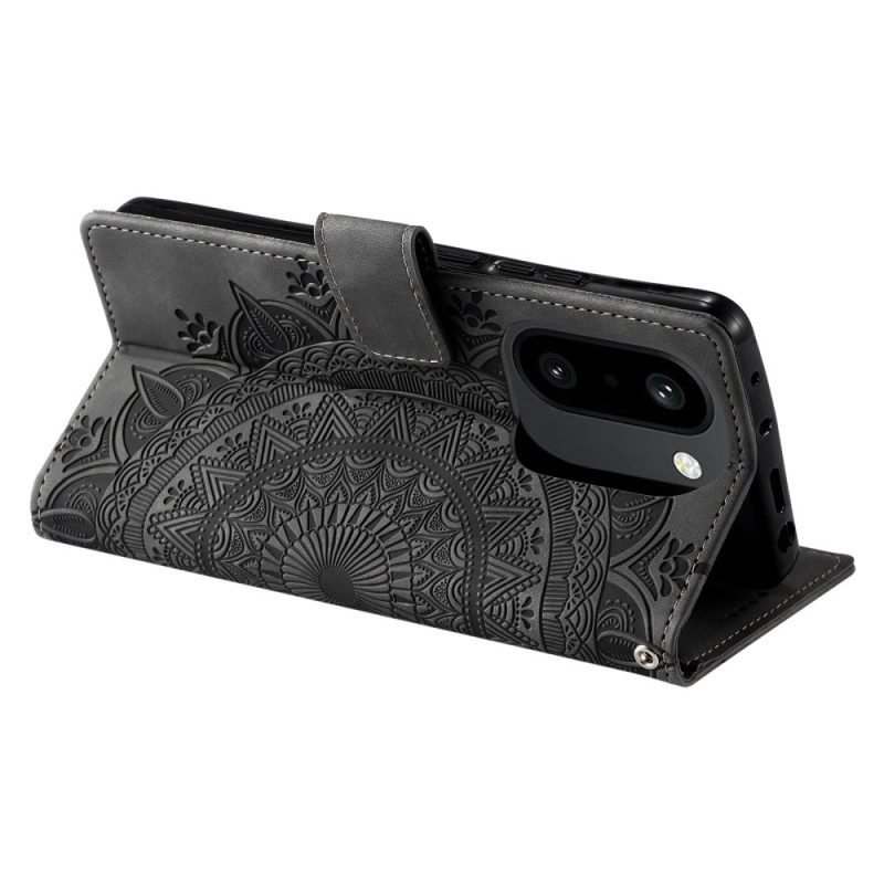 Lederhüllen Für Oneplus 15r Mandala-geldbörse In Wildlederoptik