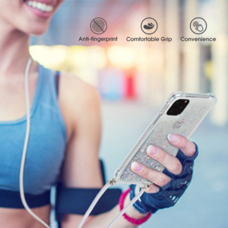 Handyhülle Für iPhone 11 Pro Pailletten Und Kordelzug