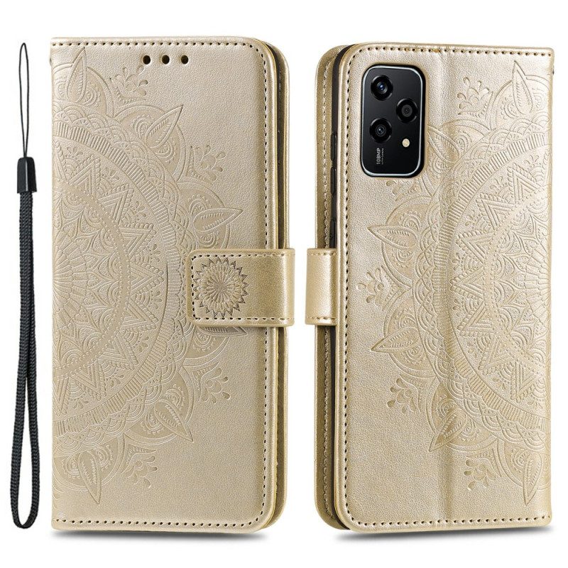 Lederhüllen Für Honor 200 Lite Mandala-sonne Mit Riemen