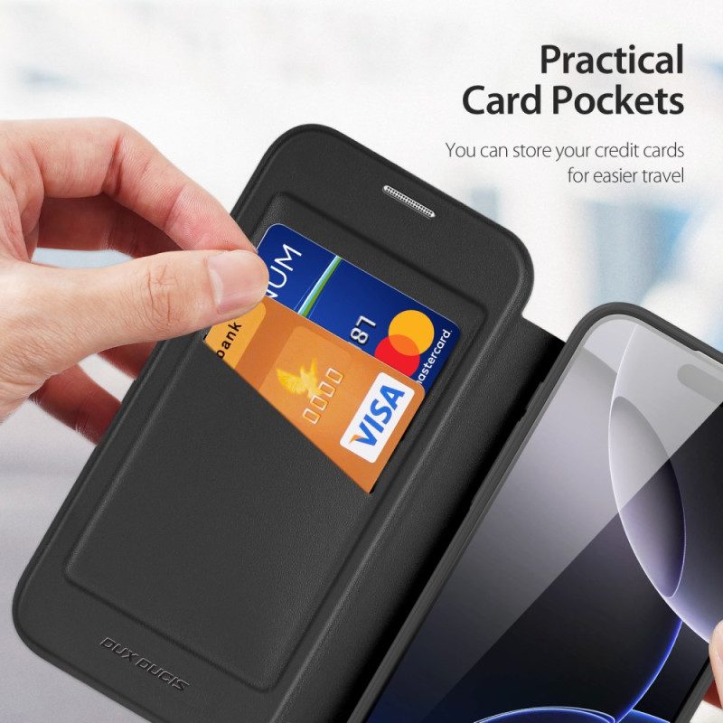 Flip Case Für iPhone 17 Pro Max Magsafe Mit Skin X Pro Serie Dux Ducis Halterung