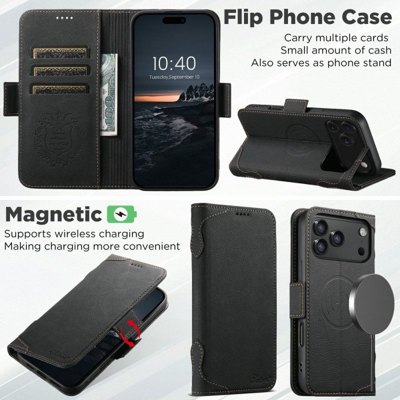 Flip Case iPhone 17 Pro Max Handyhülle Magsafe Premium Vintage Kompatibel