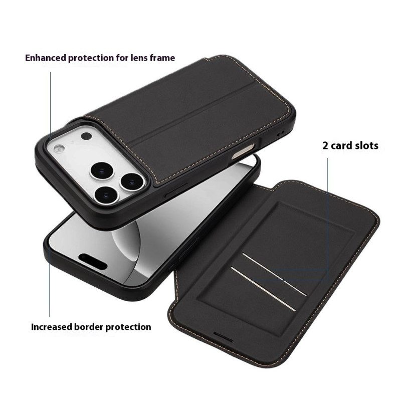 Flip Case iPhone 17 Pro Max Magnetverschluss Und Kartenhalter
