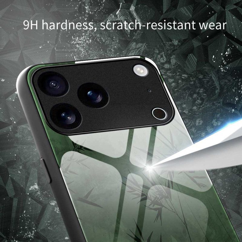 Hülle Für iPhone 17 Pro Max Gehärtetes Glas Mit Blumenmuster