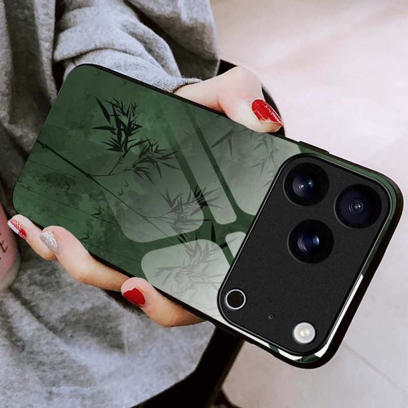 Hülle Für iPhone 17 Pro Max Gehärtetes Glas Mit Blumenmuster