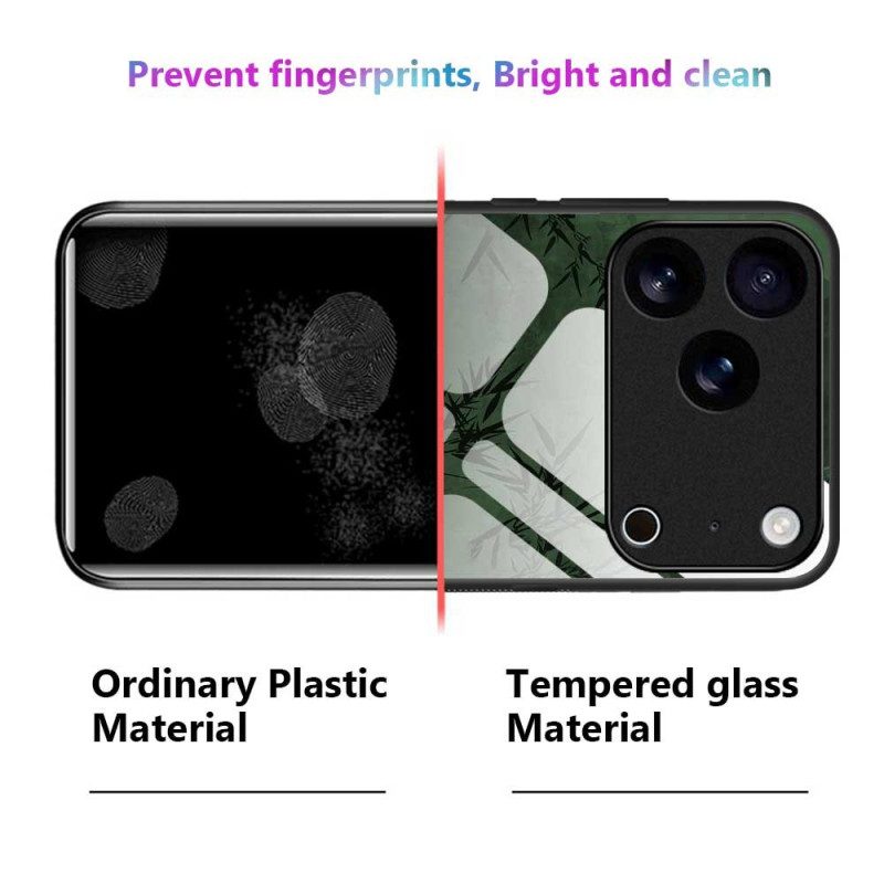 Hülle Für iPhone 17 Pro Max Gehärtetes Glas Mit Blumenmuster