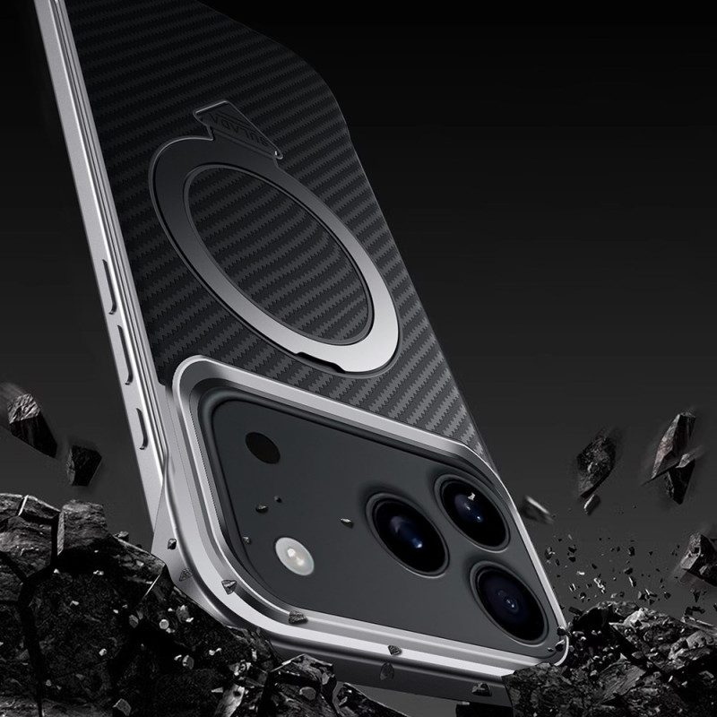 Hülle Für iPhone 17 Pro Max Magsafe Carbonfaser-ringhalterung