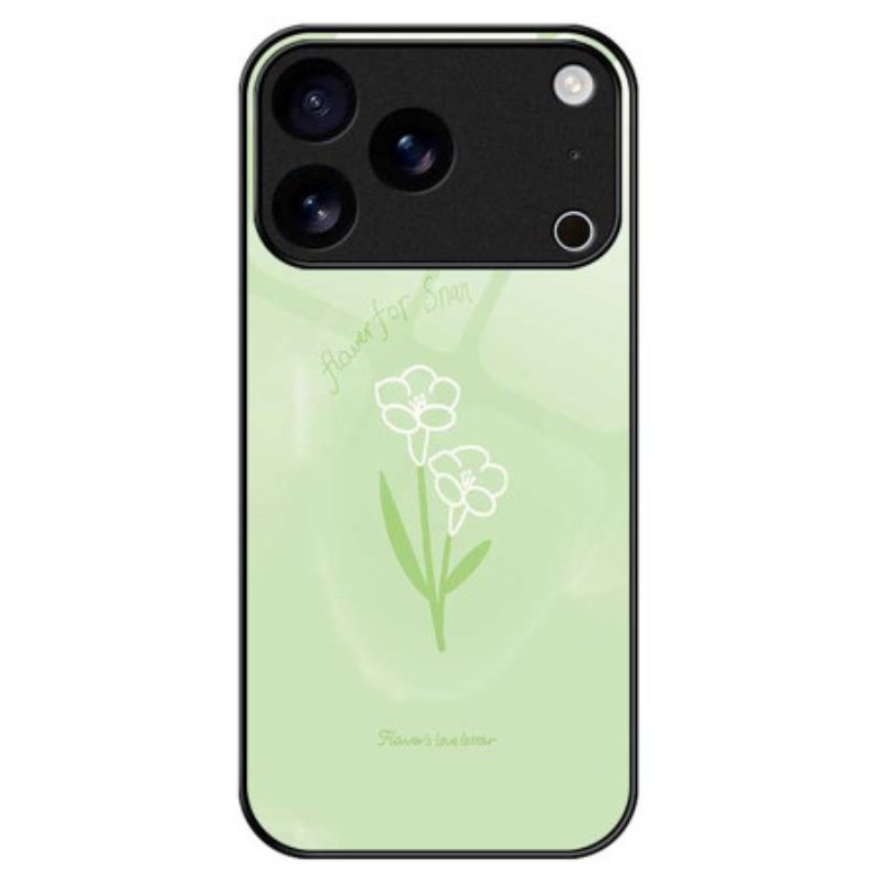 Hülle iPhone 17 Pro Max Handyhülle Blumen Aus Gehärtetem Glas