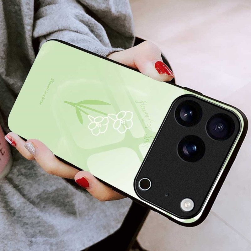 Hülle iPhone 17 Pro Max Handyhülle Blumen Aus Gehärtetem Glas