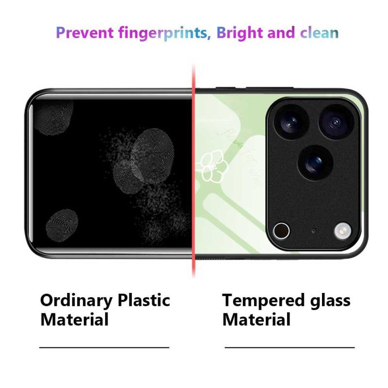 Hülle iPhone 17 Pro Max Handyhülle Blumen Aus Gehärtetem Glas
