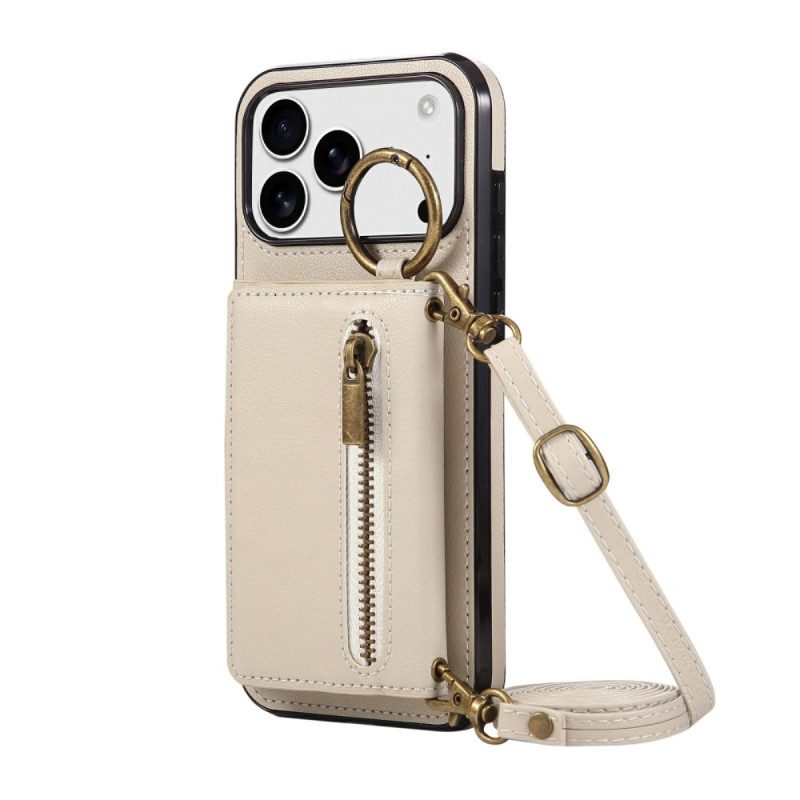 Hülle iPhone 17 Pro Max Handyhülle Brieftasche Und Schultergurt