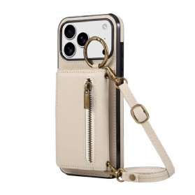 Hülle iPhone 17 Pro Max Handyhülle Brieftasche Und Schultergurt