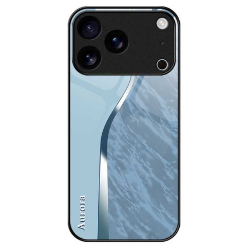 Hülle iPhone 17 Pro Max Handyhülle Hellblaues Sicherheitsglas Mit Design