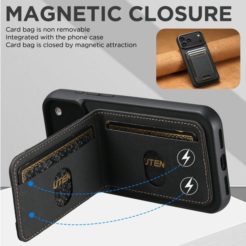 Hülle iPhone 17 Pro Max Handyhülle Kartenhalter Und Ständer Im Retro-look