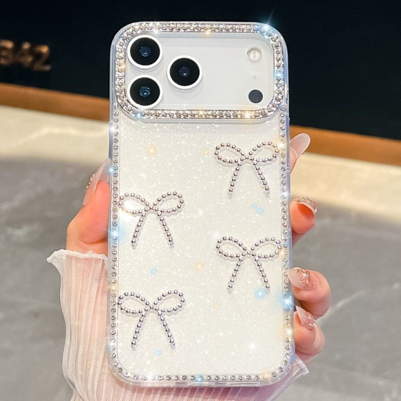 Hülle iPhone 17 Pro Max Handyhülle Schmetterlings- Und Glitzerdekor