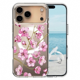 Hülle iPhone 17 Pro Max Magsafe-kompatibel Mit Rosa Blüten