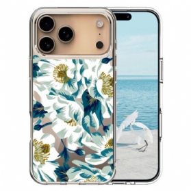 Hülle iPhone 17 Pro Max Magsafe-kompatibel Mit Weißen Blüten