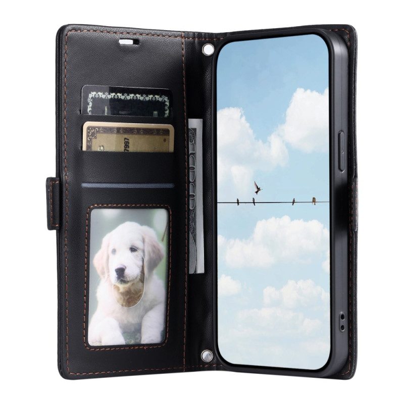 Lederhüllen iPhone 17 Pro Max Handyhülle Klassisch Gesteppt